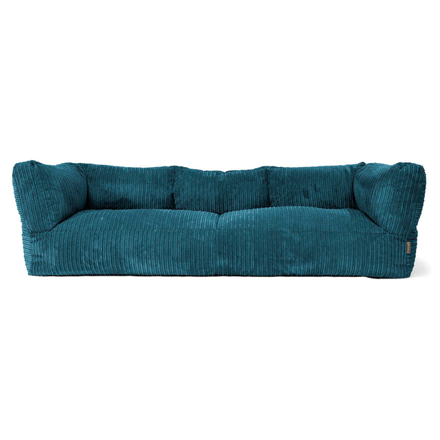 The 3 Seater Albert Sofa Bean Bag - Cord Teal Blue 01