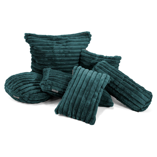 XL Rectangular Support Cushion Cover 40 x 80cm - Ultra Plush Cord Teal 02