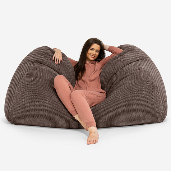 Bean Bag Sofa Hammock - Pom Pom Chocolate Brown 03