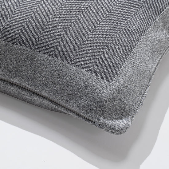 Decorative Cushion 47 x 47cm - 100% Cotton Herringbone Grey