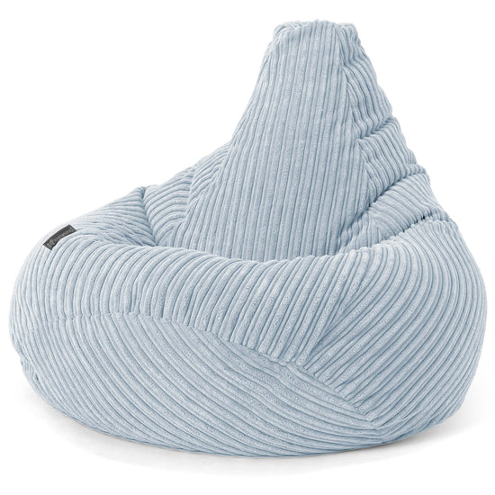 Highback Bean Bag Chair - Cord Baby Blue 02