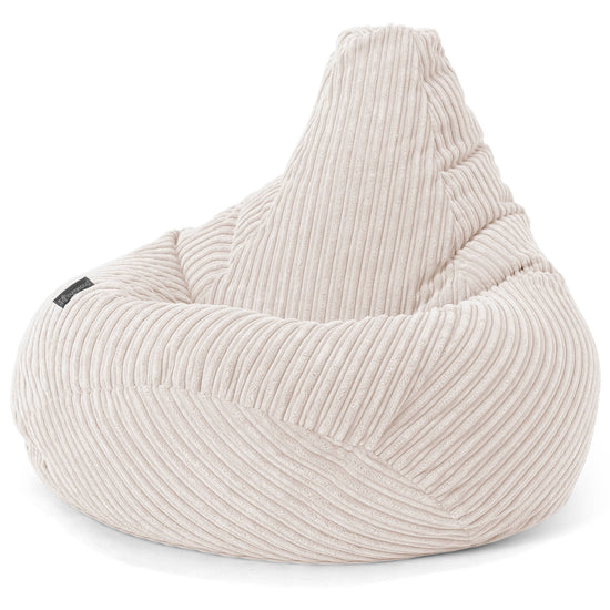 Highback Bean Bag Chair - Cord Ivory 02