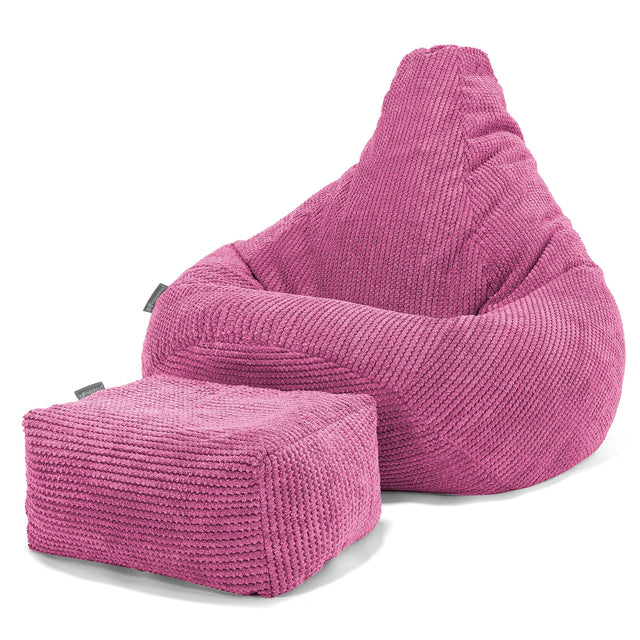 Highback Bean Bag Chair - Pom Pom Pink 01