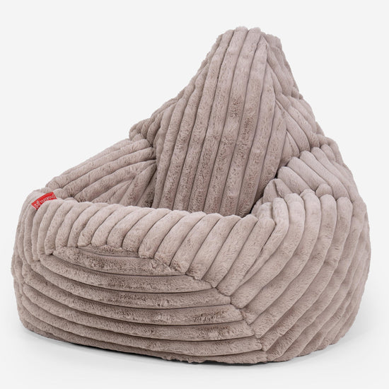 Highback Bean Bag Chair - Ultra Plush Cord Minky 02