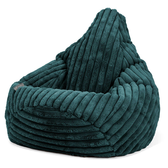 Highback Bean Bag Chair - Ultra Plush Cord Teal 02