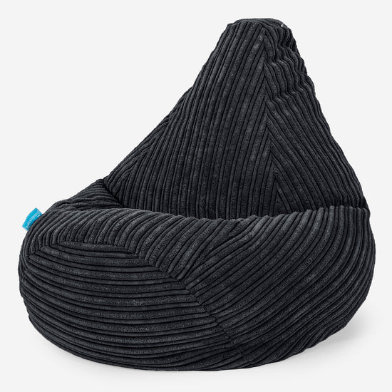 Highback Kids Bean Bag Chair 1-5 yr - Cord Black 02