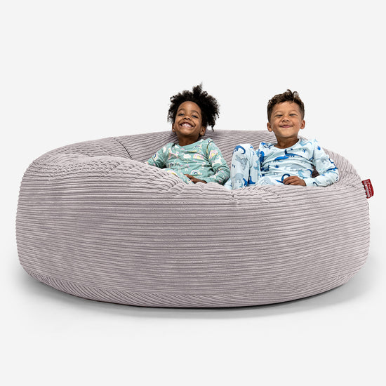 Huge Family Sized Kids' Bean Bag 2-14 yr - Cord Aluminium Silver 01