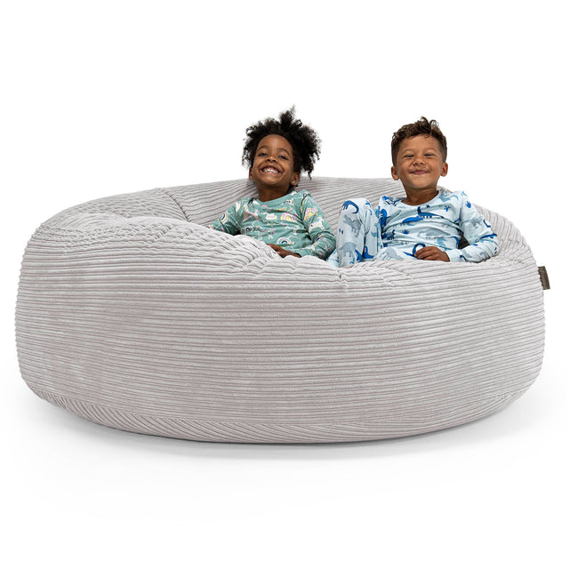 Huge Family Sized Kids' Bean Bag 2-14 yr - Cord Aluminium Silver 01