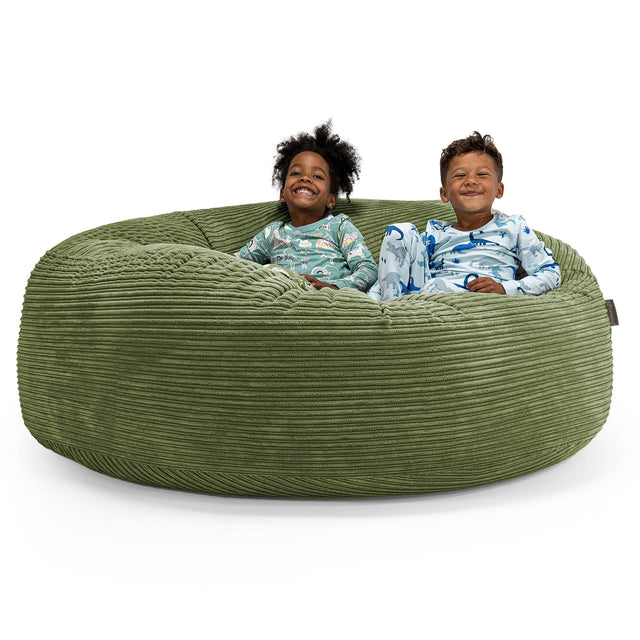 Huge Family Sized Kids' Bean Bag 2-14 yr - Cord Forest Green 01