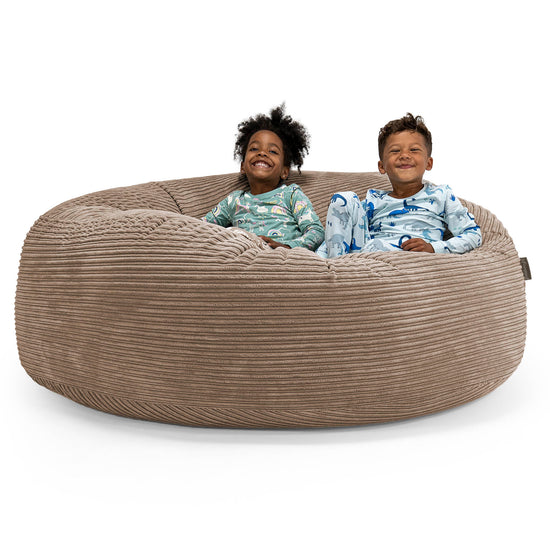 Huge Family Sized Kids' Bean Bag 2-14 yr - Cord Mocha Brown 01