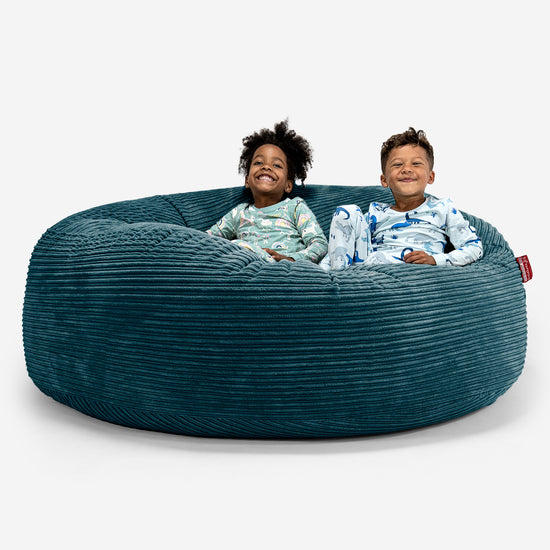 Huge Family Sized Kids' Bean Bag 2-14 yr - Cord Teal Blue 01