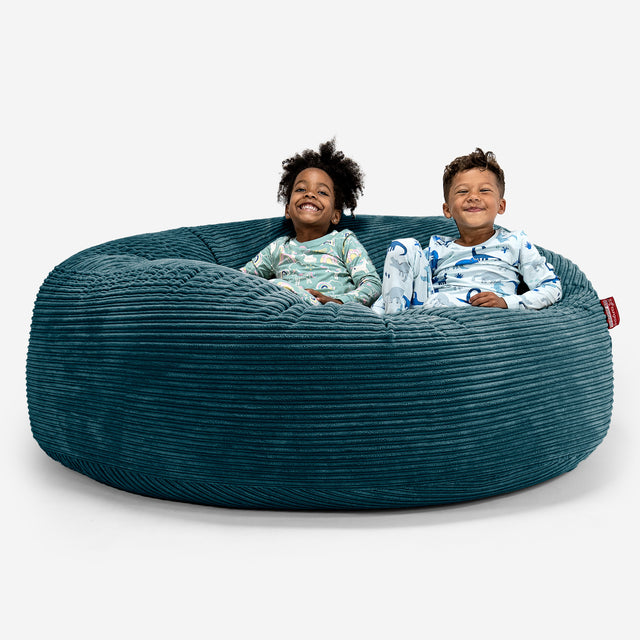 Huge Family Sized Kids' Bean Bag 2-14 yr - Cord Teal Blue 01