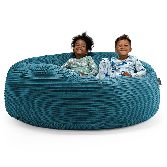 Huge Family Sized Kids' Bean Bag 2-14 yr - Cord Teal Blue 01
