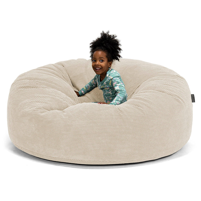 Huge Family Sized Kids' Bean Bag 2-14 yr - Pom Pom Ivory 01