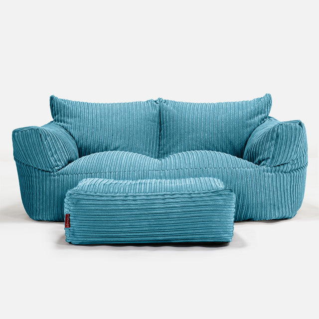 Josephine Sofa Bean Bag - Cord Aegean Blue 02