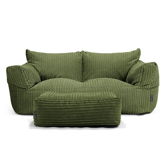 Josephine Sofa Bean Bag - Cord Forest Green 02