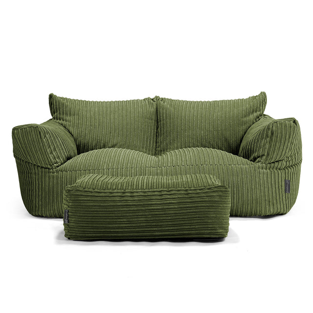 Josephine Sofa Bean Bag - Cord Forest Green 02