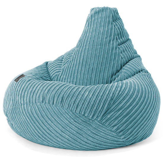 Children's Gaming Bean Bag Chair 6-14 yr - Cord Aegean Blue 03