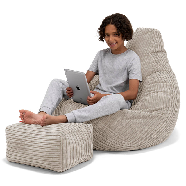 Children's Gaming Bean Bag Chair 6-14 yr - Cord Mink 01