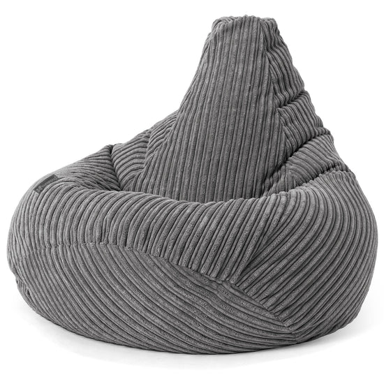 Children's Gaming Bean Bag Chair 6-14 yr - Cord Steel Grey 03