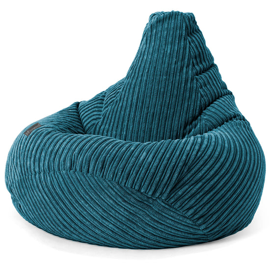 Children's Gaming Bean Bag Chair 6-14 yr - Cord Teal Blue 03