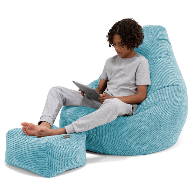 Children's Gaming Bean Bag Chair 6-14 yr - Pom Pom Aegean 01