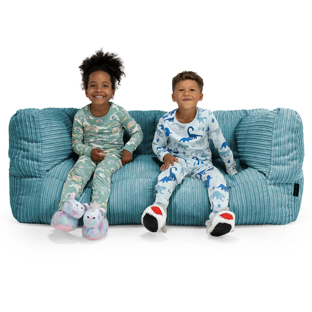 Kids' Giant Albert Sofa 2 Seater 2-14 yr - Cord Aegean Blue 01
