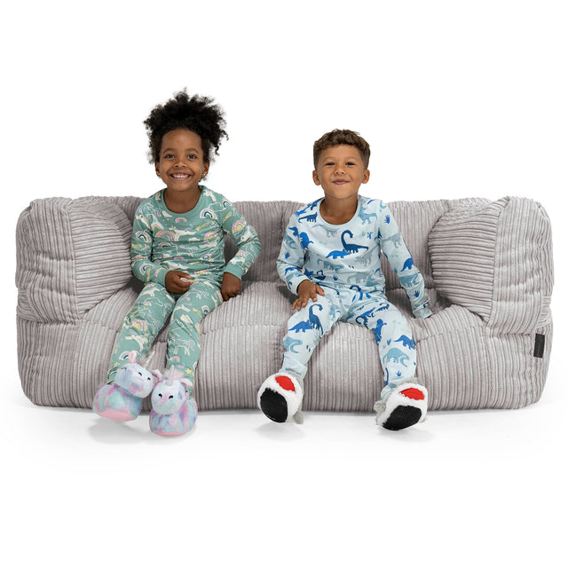 Kids' Giant Albert Sofa 2 Seater 2-14 yr - Cord Aluminium Silver 01
