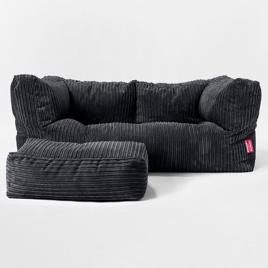 Kids' Giant Albert Sofa 2 Seater 2-14 yr - Cord Black 02