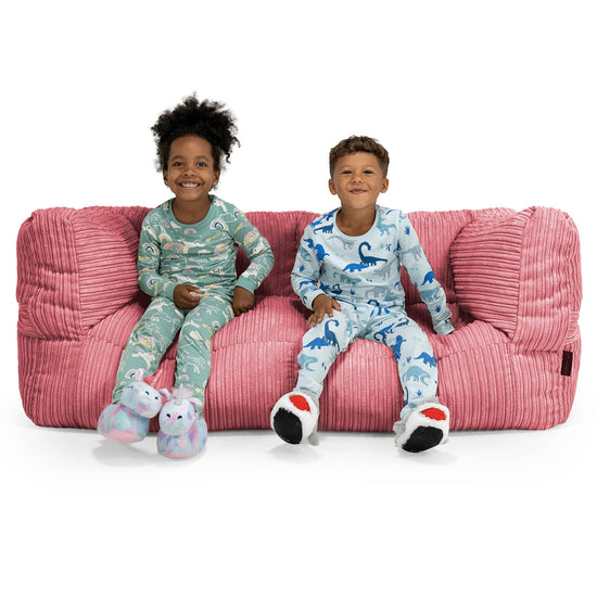 Kids' Giant Albert Sofa 2 Seater 2-14 yr - Cord Coral Pink 01