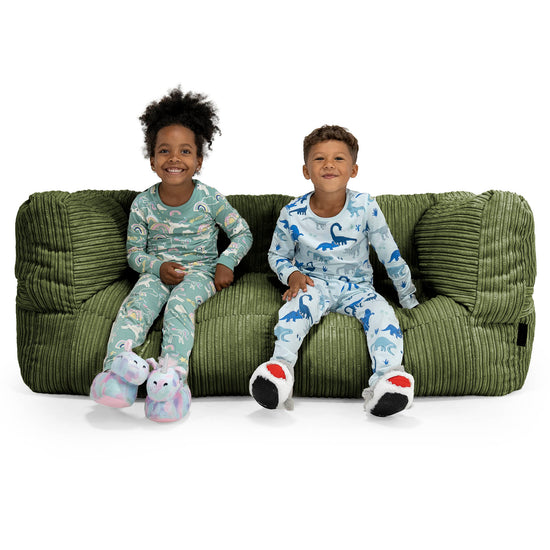 Kids' Giant Albert Sofa 2 Seater 2-14 yr - Cord Forest Green 01