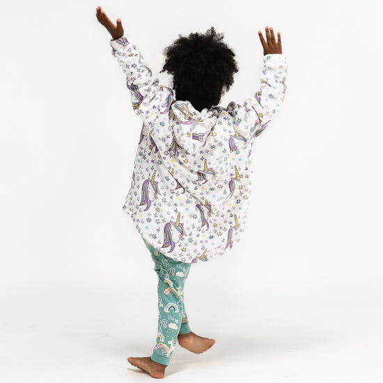 Kid's Oversized Hoodie Blanket Sweatshirt - Minky Unicorn 04