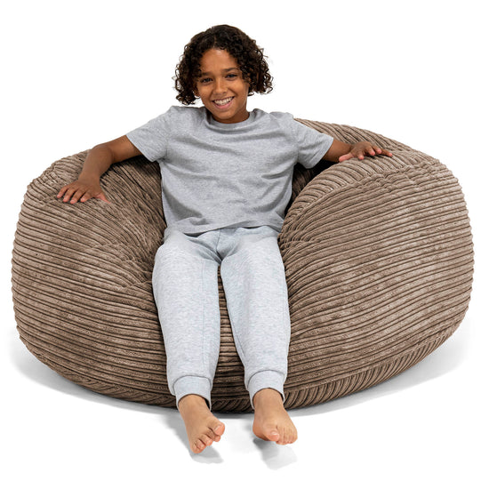 Ultra Comfy Kids' Super Sized Bean Bag 6-14 yr - Cord Mocha Brown 01