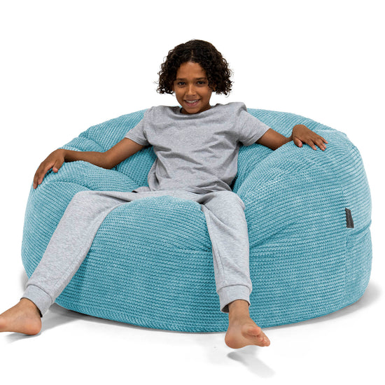 Ultra Comfy Kids' Super Sized Bean Bag 6-14 yr - Pom Pom Aegean Blue 01