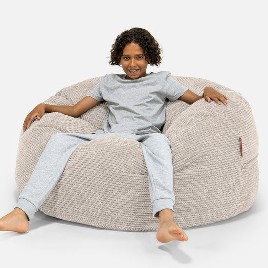Ultra Comfy Kids' Super Sized Bean Bag 6-14 yr - Pom Pom Ivory 01