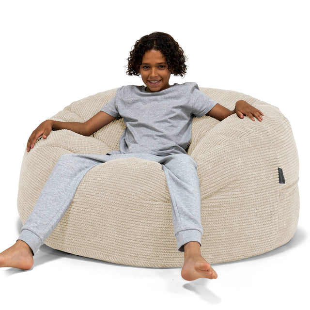 Ultra Comfy Kids' Super Sized Bean Bag 6-14 yr - Pom Pom Ivory 01