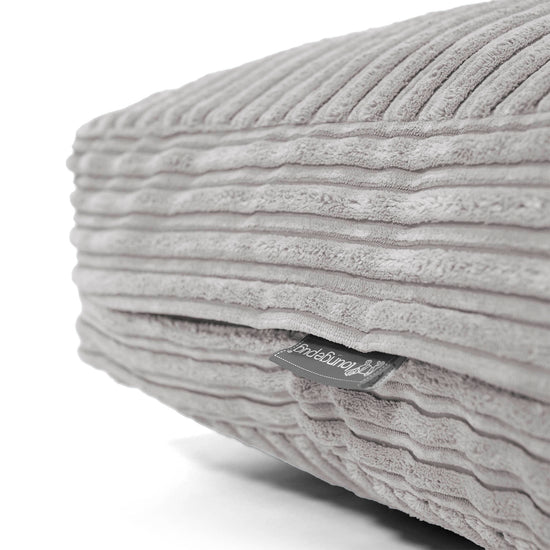Large Floor Cushion - Cord Aluminium Silver 02