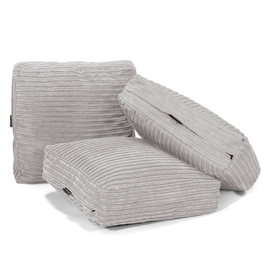 Large Floor Cushion - Cord Aluminium Silver 04
