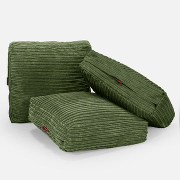 Large Floor Cushion - Cord Forest Green 04