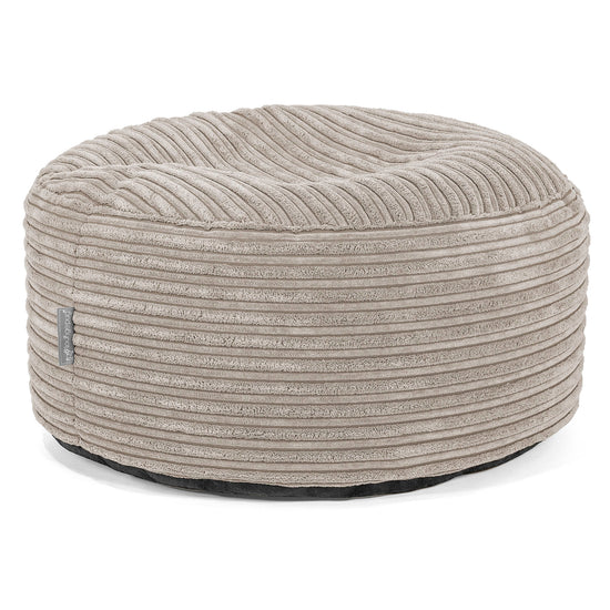 Large Round Footstool - Cord Mink 01