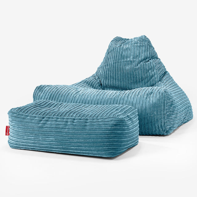 Lounger Beanbag - Cord Aegean Blue 02