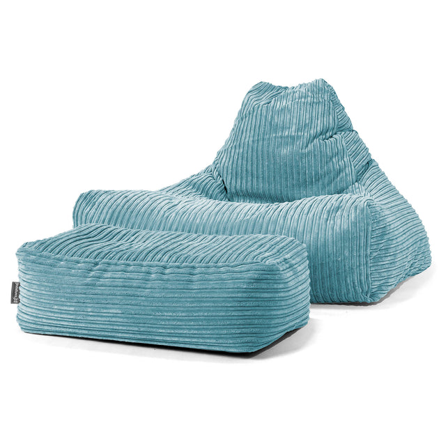 Lounger Beanbag - Cord Aegean Blue 02