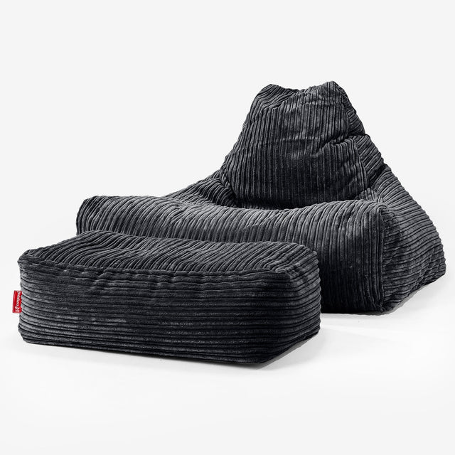 Lounger Beanbag - Cord Black 02