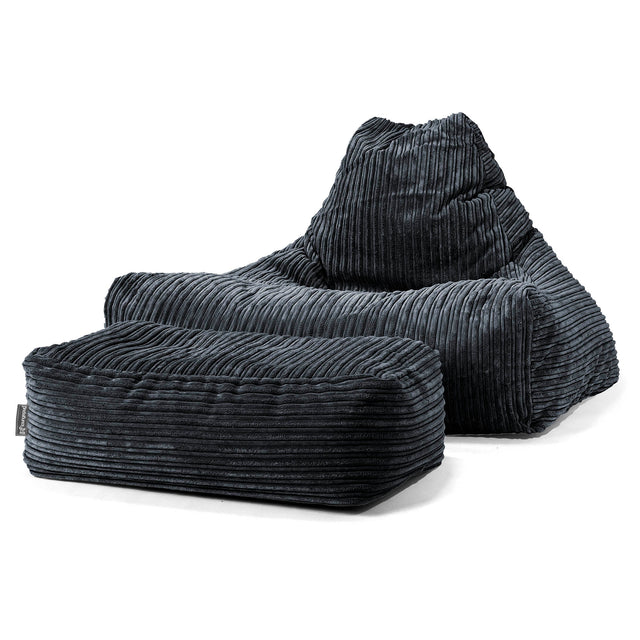 Lounger Beanbag - Cord Black 02