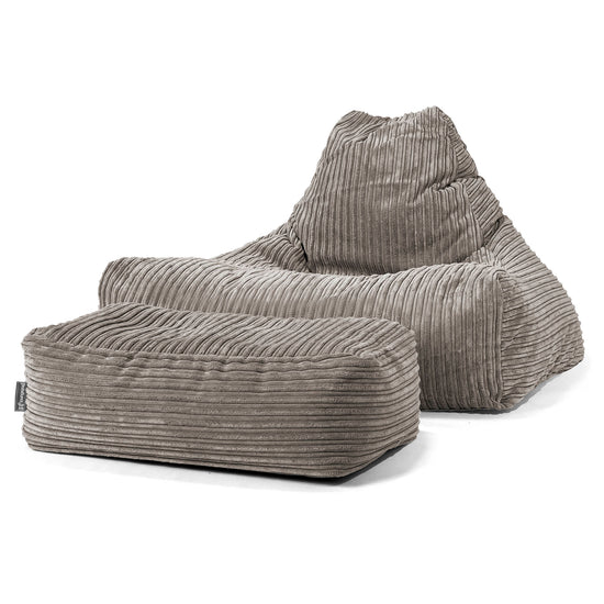 Lounger Beanbag - Cord Graphite Grey 02