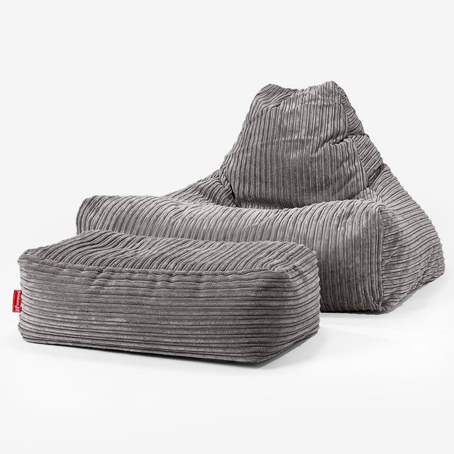 Lounger Beanbag - Cord Graphite Grey 02