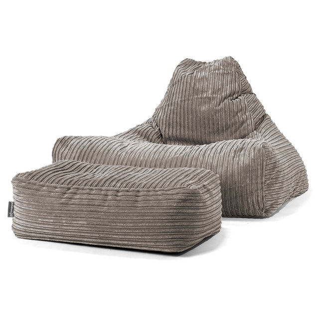 Lounger Beanbag - Cord Graphite Grey 02