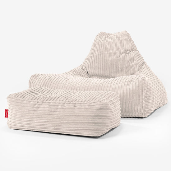 Lounger Beanbag - Cord Ivory 02