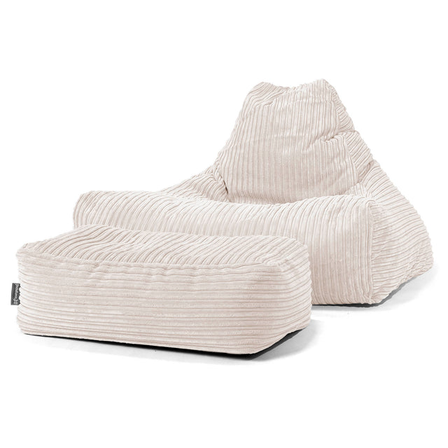 Lounger Beanbag - Cord Ivory 02