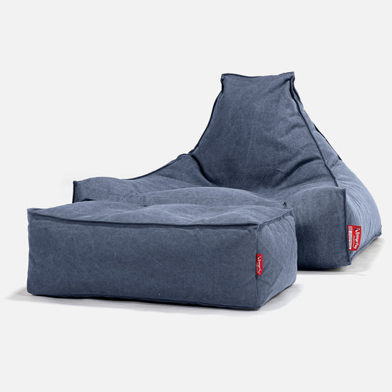 Lounger Beanbag - Canvas Navy 02